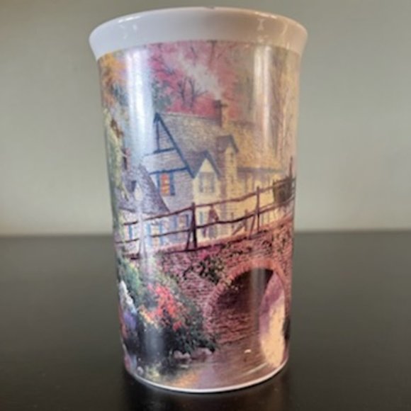 2 Thomas Kinkade Mugs Stepping Stone Cottage & Hometown Bridge - Picture 3 of 10